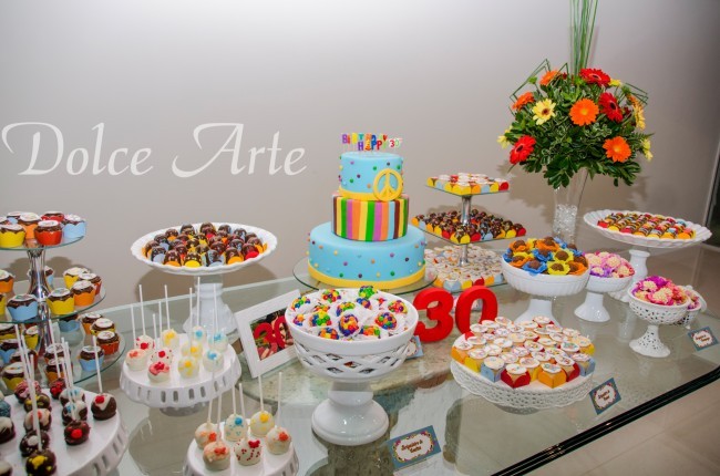 Mesa de Doces - Aniversário Hippie Chic
