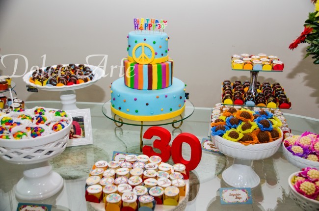 Mesa de Doces - Aniversário Hippie Chic