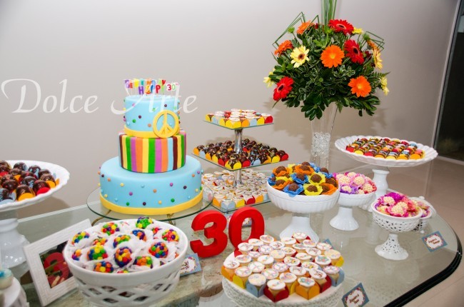 Mesa de Doces - Aniversário Hippie Chic