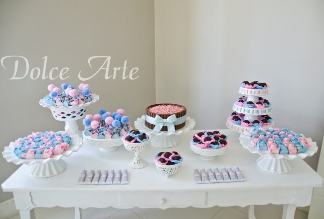 Mesa de Doces - Aniversário Infantil Rosa e Azul