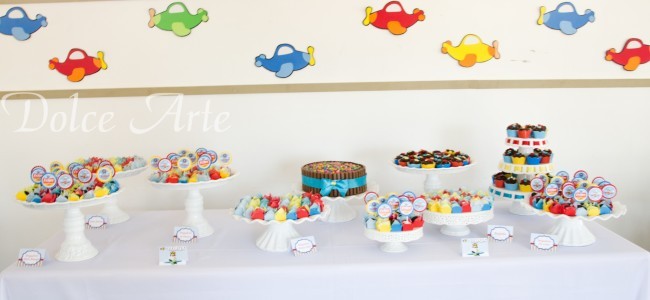Mesa de Doces - Aniversário Infantil Urso Aviador