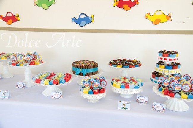 Mesa de Doces - Aniversário Infantil Urso Aviador
