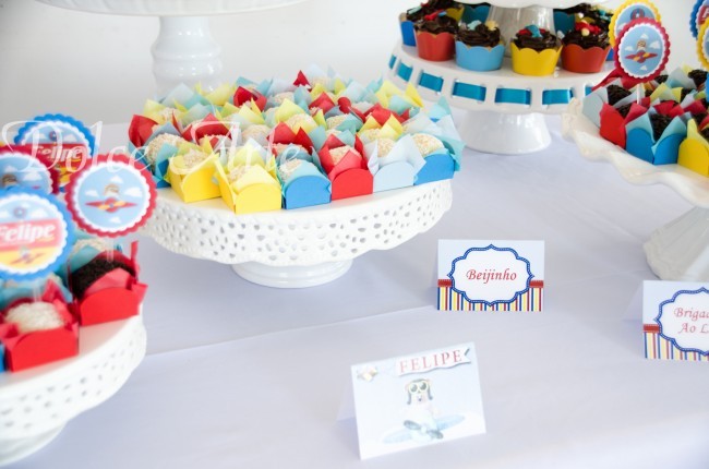 Mesa de Doces - Aniversário Infantil Urso Aviador