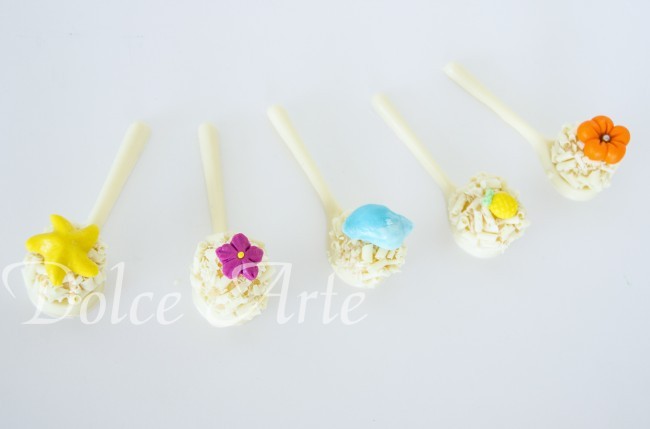 Colher de Chocolate decorada Luau / Praia