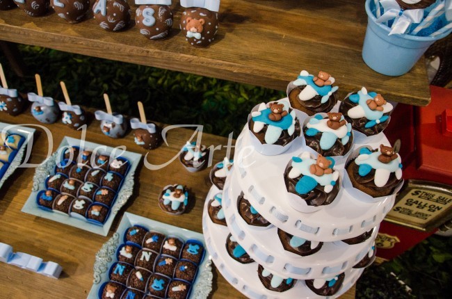 Mini Cupcakes e doces decorados Ursinho