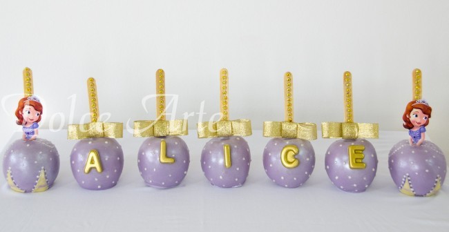 Maçãs de Chocolate Personalizadas Princesa Sofia