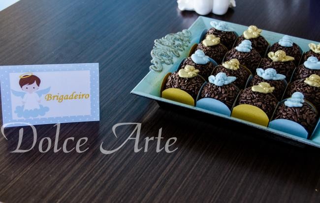 Doces Decorados Batizado Azul e Dourado