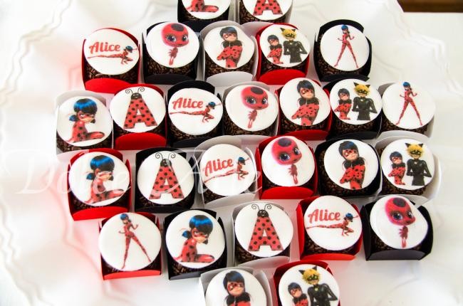 Doces decorados Pastilha Açúcar Ladybug