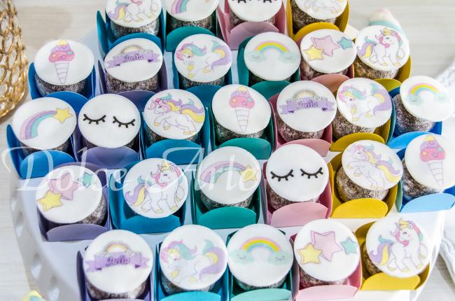 Doces decorados pastilha Unicórnio