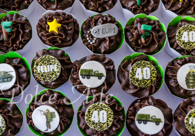 Cupcakes decorados MilitarMilitar