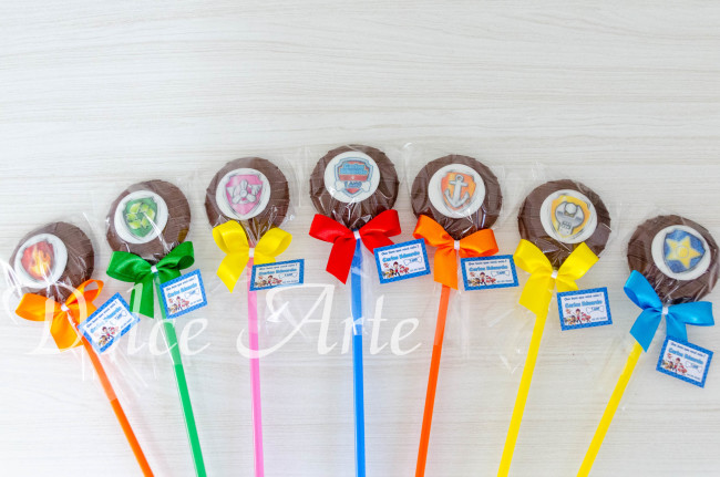 Pirulito de chocolate Patrulha Canina