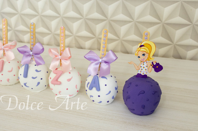 Maçãs de chocolate decoradas Polly Pocket