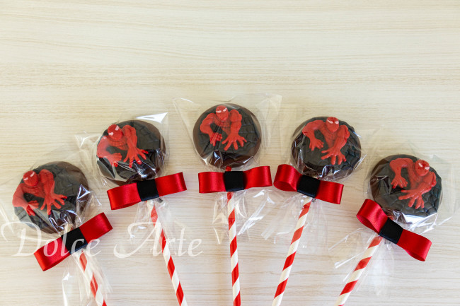 Pirulito de Chocolate Homem Aranha