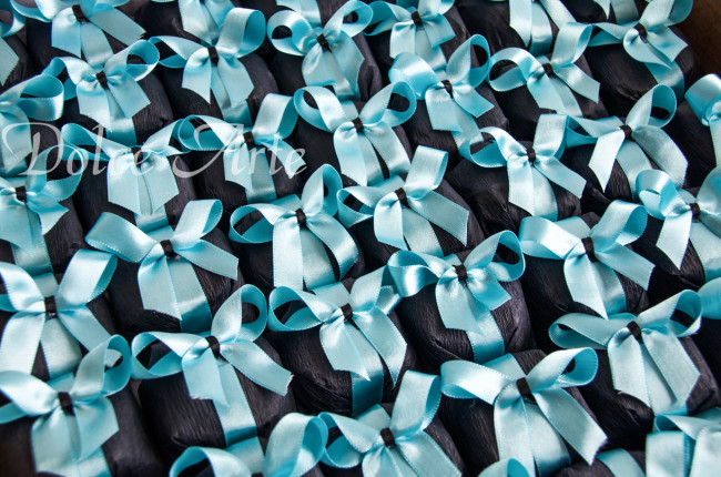 Bem-Vivido em crepom com fita de cetim