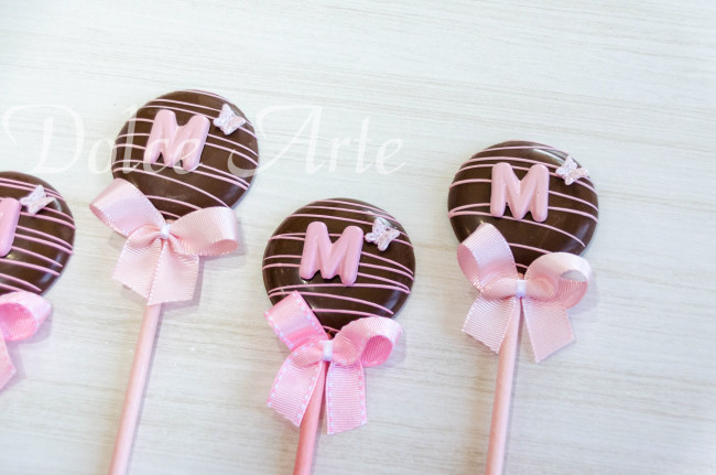 Pirulito de Chocolate com Inicial