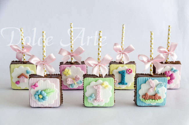 Pães de Mel no Palito Decorado Jardim