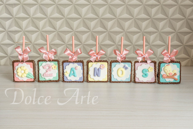 Pães de Mel no Palito Decorado Jardim