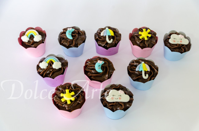 Cupcakes Decorados Chuva de Amor