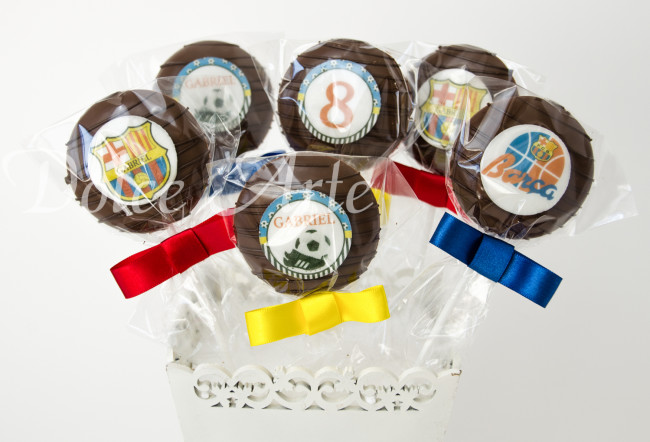 Pirulitos de Chocolate com pastilha de açúcar Time Futebol