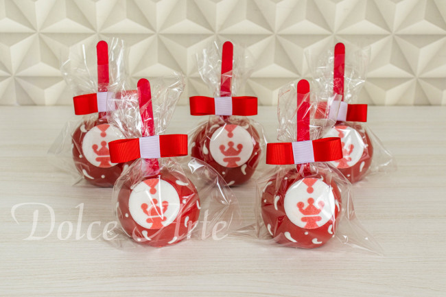Maçã de chocolate decorada corporativo
