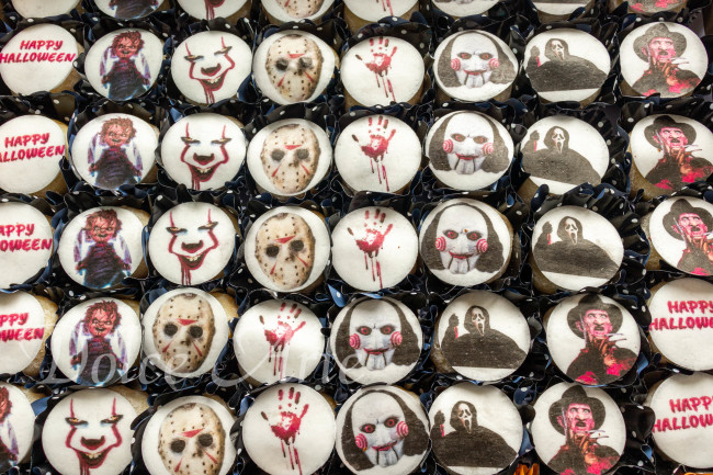 Doces decorados pastilha açúcar Halloween