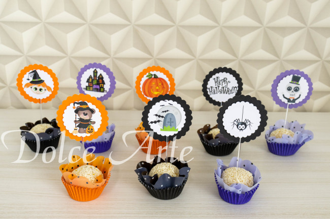 Doces decorados topper Halloween