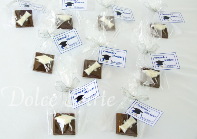 Plaquinha de chocolate formatura