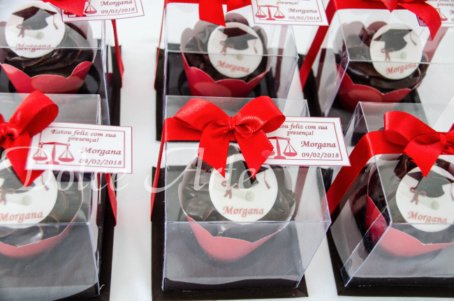Caixinha com cupcake decorado formatura