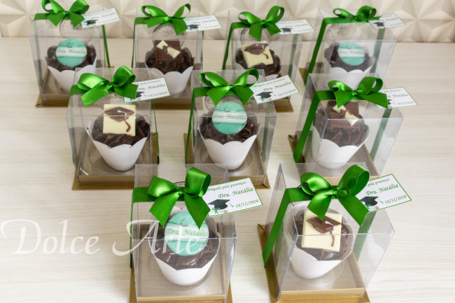 Caixinha com cupcake decorado formatura