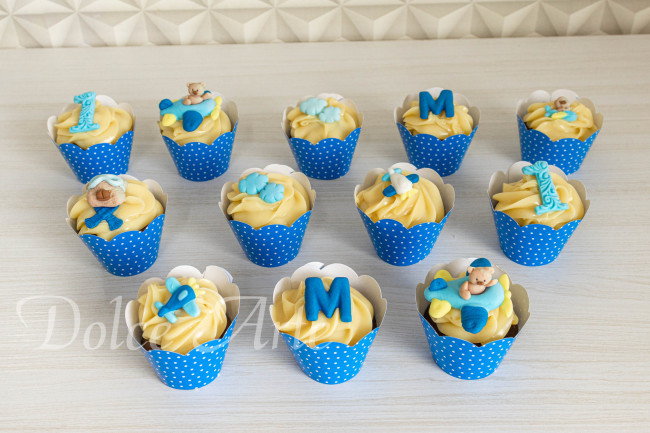 Cupcakes Decorados Urso Aviador