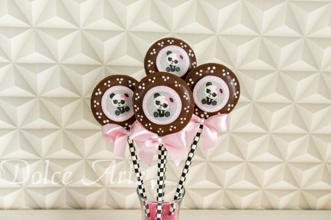 Pirulitos de chocolate Ursinha Panda