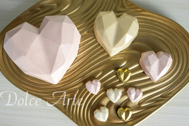 Corações de Chocolate Recheado de Brigadeiro