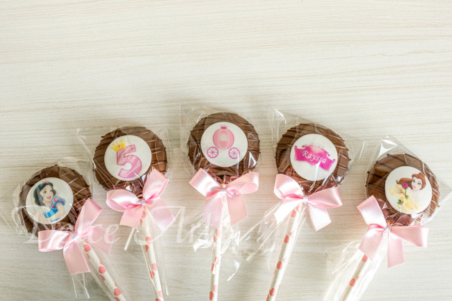 Pirulitos com pastilha de açúcar Princesas