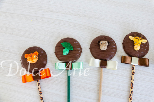 Pirulitos de chocolate Safari