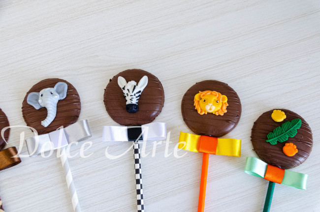 Pirulitos de chocolate Safari