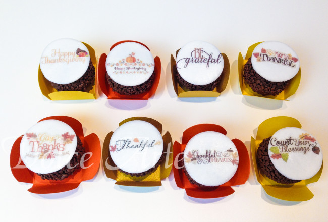 Doces decorados pastilha de açúcar Thanksgiving Ação de Graças