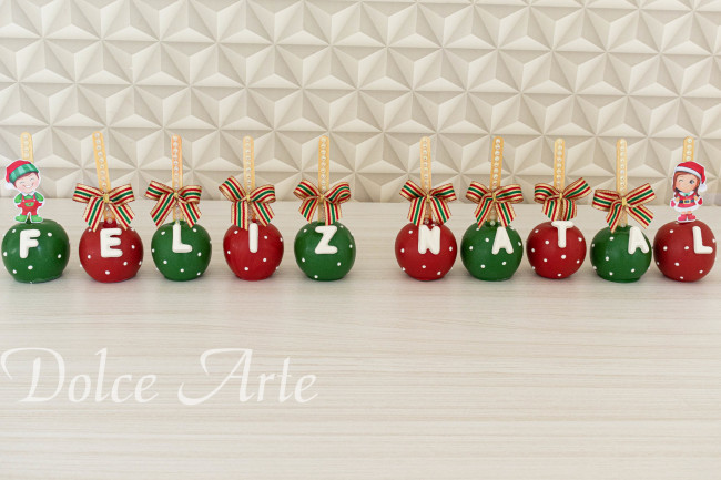 Maçãs de chocolate Natal