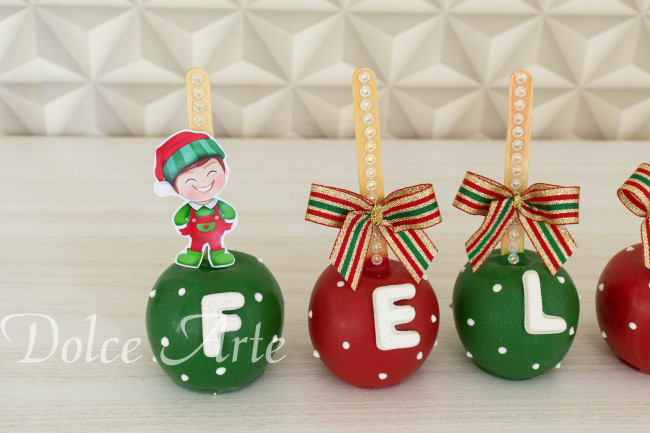 Maçãs de chocolate Natal