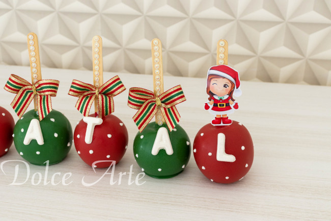 Maçãs de chocolate Natal