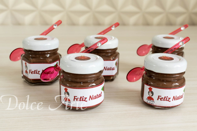 Potinhos de brigadeiro personalizado Natal