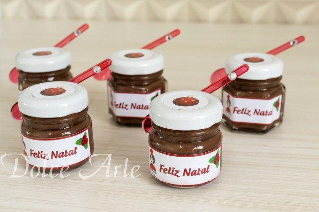 Potinhos de brigadeiro personalizado Natal