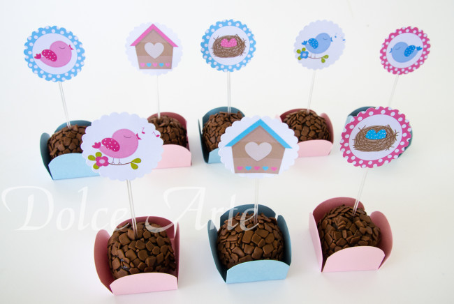 Doces decorados Passarinho