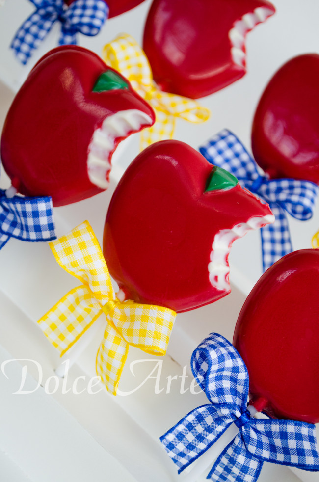 Pirulitos Maçãs Branca de Neve