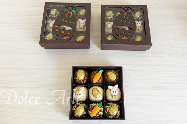 Caixa com 9 doces decorados Páscoa