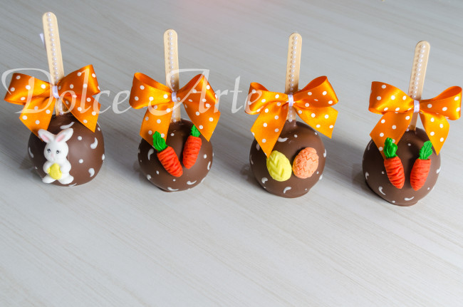 Maçãs de chocolate Páscoa