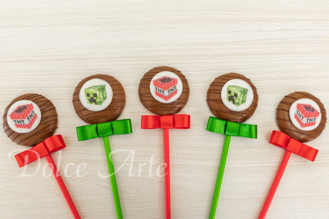 Pirulitos de chocolate Minecraft