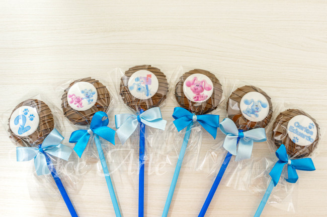 Pirulitos de chocolate Pistas de Blue