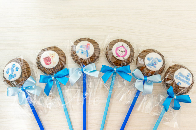 Pirulitos de chocolate Pistas de Blue