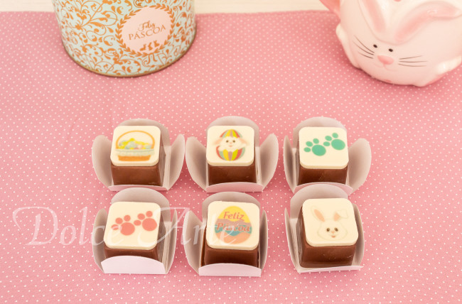 Bombons decorados Páscoa com pastilha de chocolate
