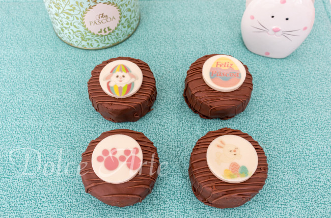 Pães de mel decorados Páscoa com pastilha de chocolate